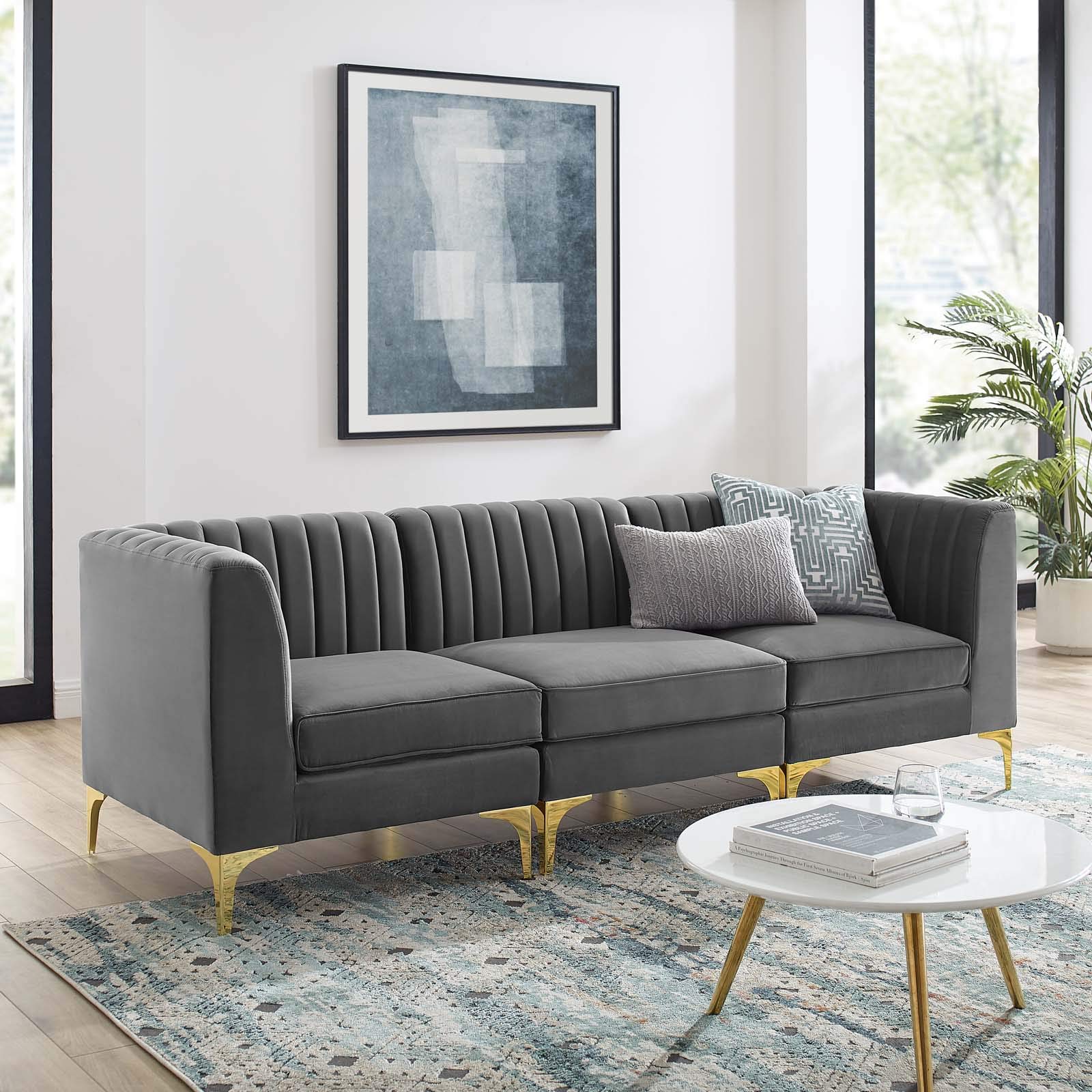 Modway Triumph, 3-Seater Sofa, Gray
