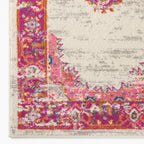 Nourison Passion Ivory/Fuchsia 12' X 15' Area-Rug, Boho, Traditional, Easy-Cleaning, Non Shedding, Bed Room, Living Room, Hallwa