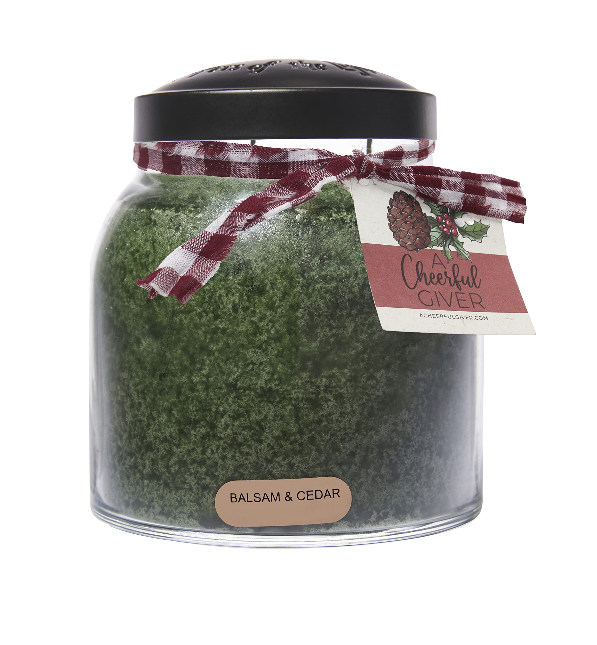 A Cheerful Giver - Balsam & Cedar - 34oz Papa Scented Candle Jar with Lid - Keepers of The Light - 155 Hours of Burn Time, Gift 