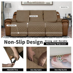 Easy-Going Oversized Recliner Sofa Cover, Reversible Couch Cover For 3 Seat Recliner, Split Sofa Cover For Each Seat With Elastic Straps For Kids, Dogs, Pets (3 Seater, Camel/Camel)