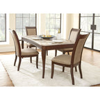 Steve Silver Marseille Marble Top Dining Table, Brown, Model MS850WT, Stone Material