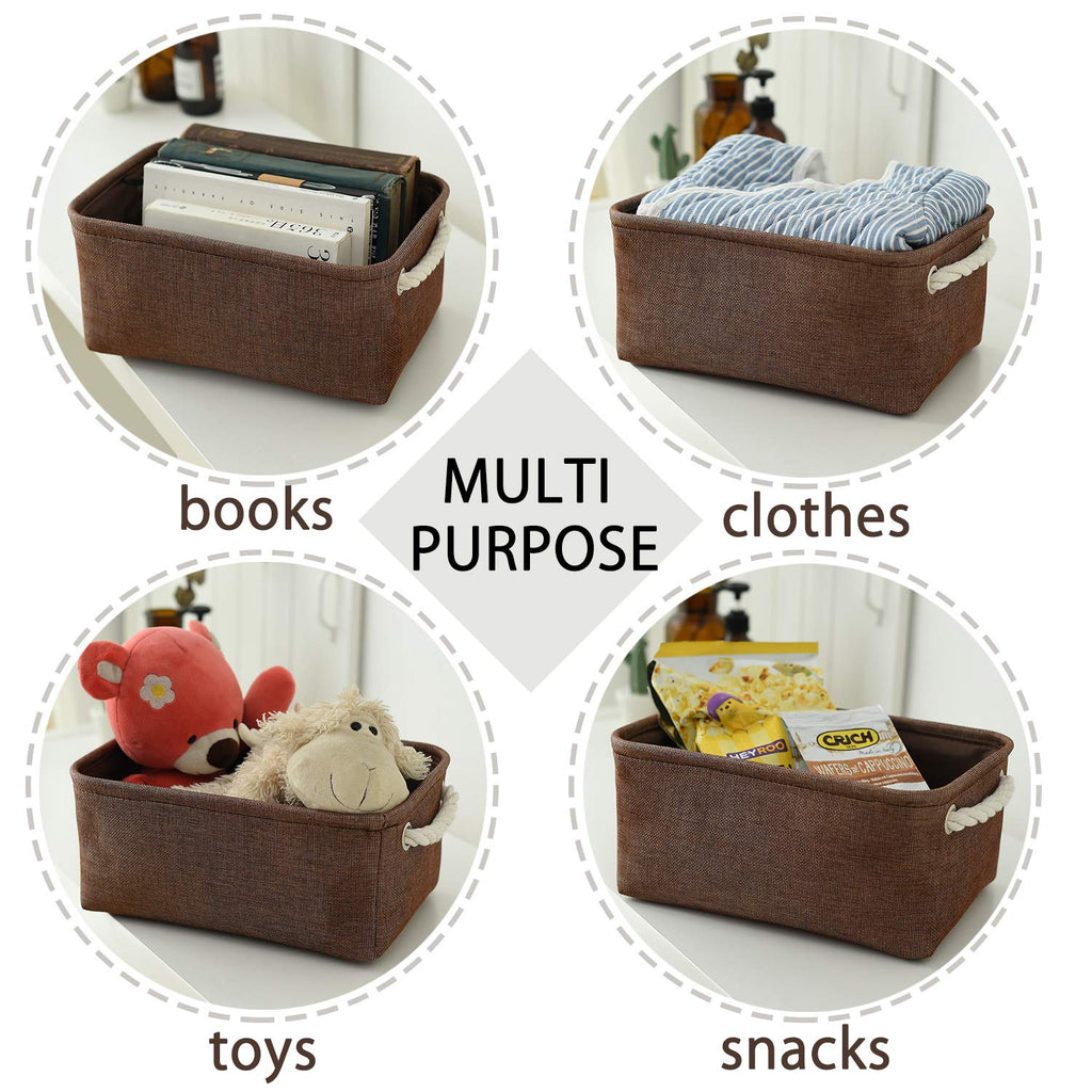 Thewarmhome Small Storage Basket Dog Toy Storage Basket Fabric Basket Canvas Storage Bin With Cotton Rope Handles Baskets For Gi