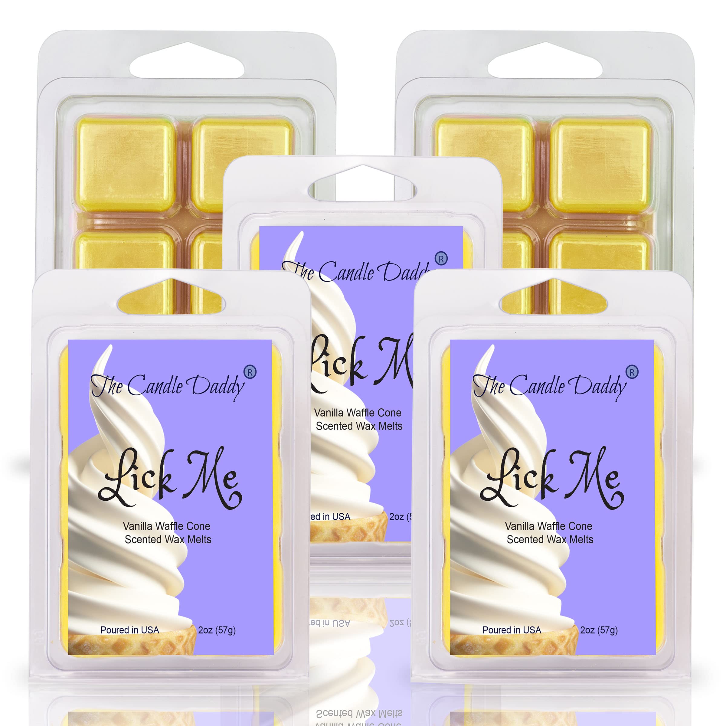The Candle Daddy Lick Me - Vanilla Waffle Cone Ice Cream Scented Wax Melt - 1 Pack - 2 Ounces - 6 Cubes
