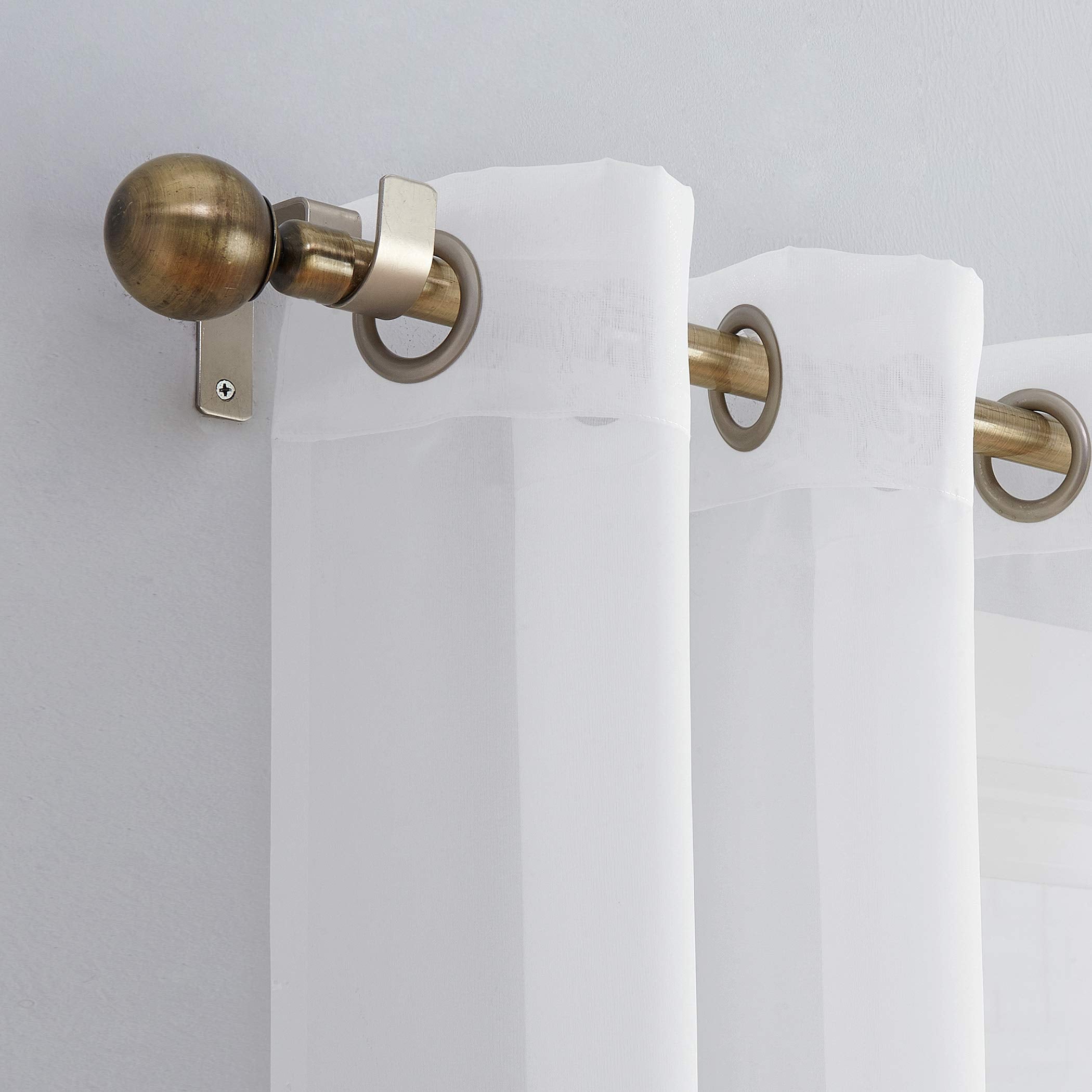 No. 918 Emily Sheer Voile Grommet Curtain Panel, 59'' X 120'', White