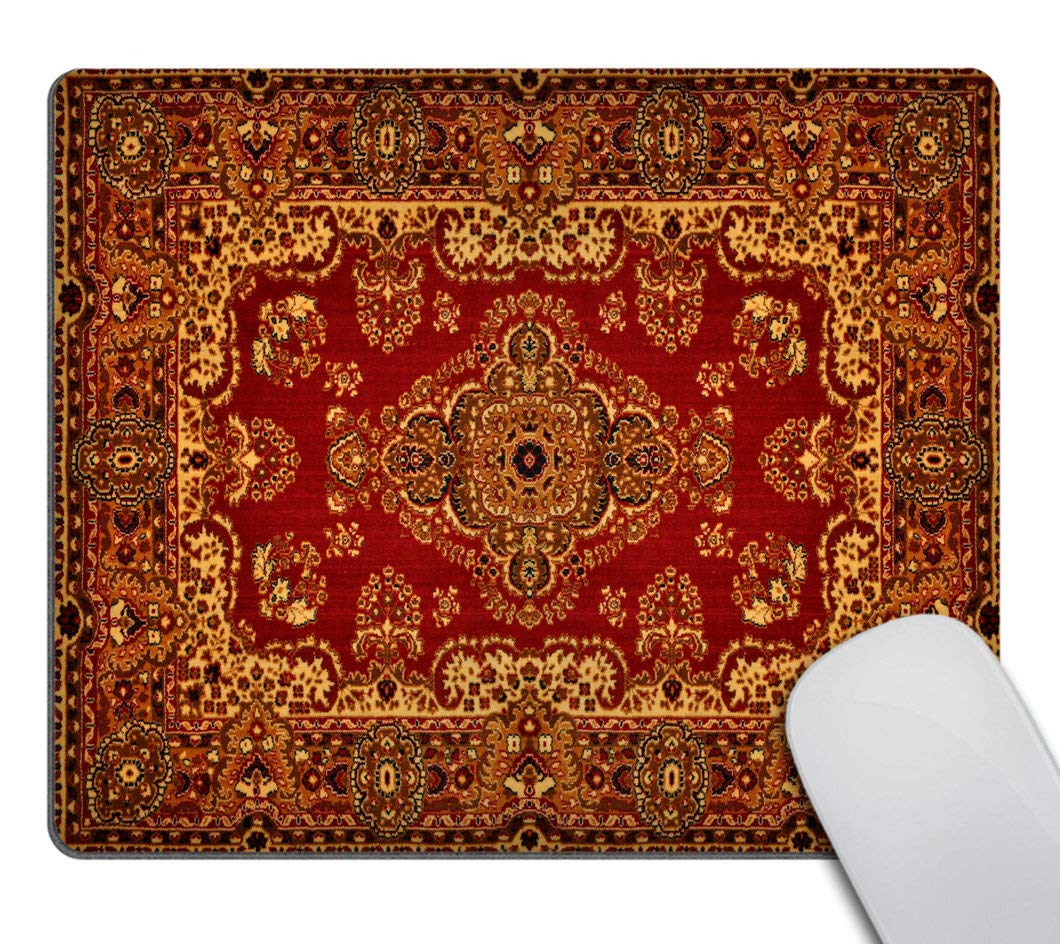 Smooffly Rug Mouse Pad Vintage Retro Boho Mouse Pad Bohemian Ornament Mouse Pad Rectangle Mousepad Office Decor Mouse Mat Rug Mo