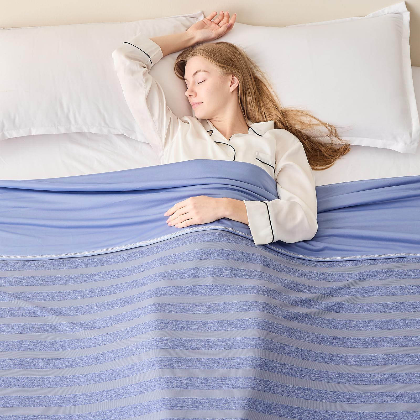 Emme Cooling Blanket Queen Size, Bed Summer Blanket For Hot Sleepers, Thin Lightweight Throw Blanket For Couch, Double Sided Kee