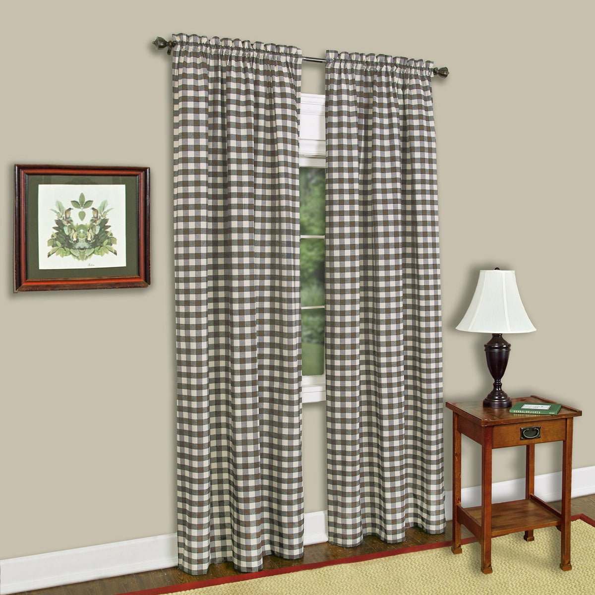 Sweet Home Collection Treatment Kitchen Window Curtain Panel, 84', Taupe
