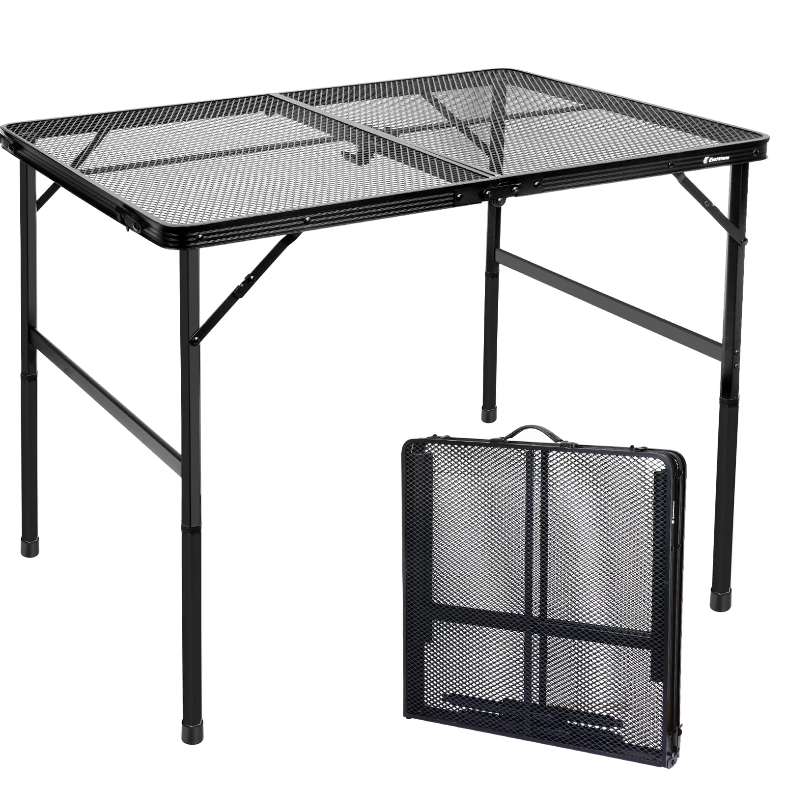 E Eaststorm Folding Table, Easy For Storage, Compact Portable Picnic Table For Grill, Outdoor Camping, Garden, Patio, Dining, Bb