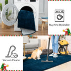 Przemy Washable Area Rug For Bedroom Living Room, 4X6 Feet Navy Blue Memory Foam Rugs, Super Soft Modern Indoor Carpet For Kids
