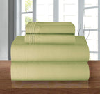 Elegant Comfort 1500 Premier Wrinkle Resistant 4 Pc Sheet Set, Deep Pocket Up To 18' And Colors, California King Green