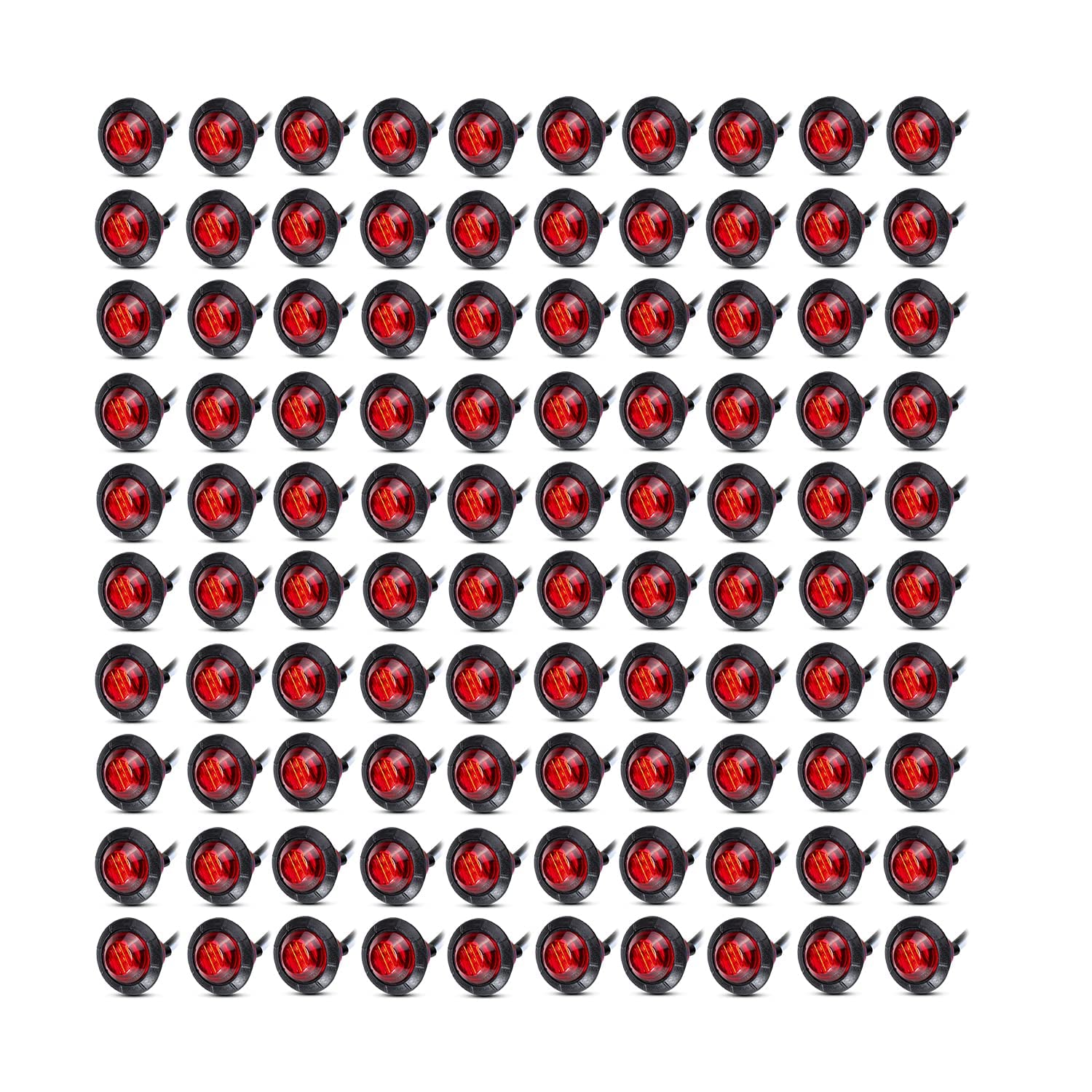 Madcatz Meerkatt Big Sets 3/4 Inch Mini Round 3 Led Side Marker Indicator Clearance Light W/Grommets Truck Car Trailer Boat 12V