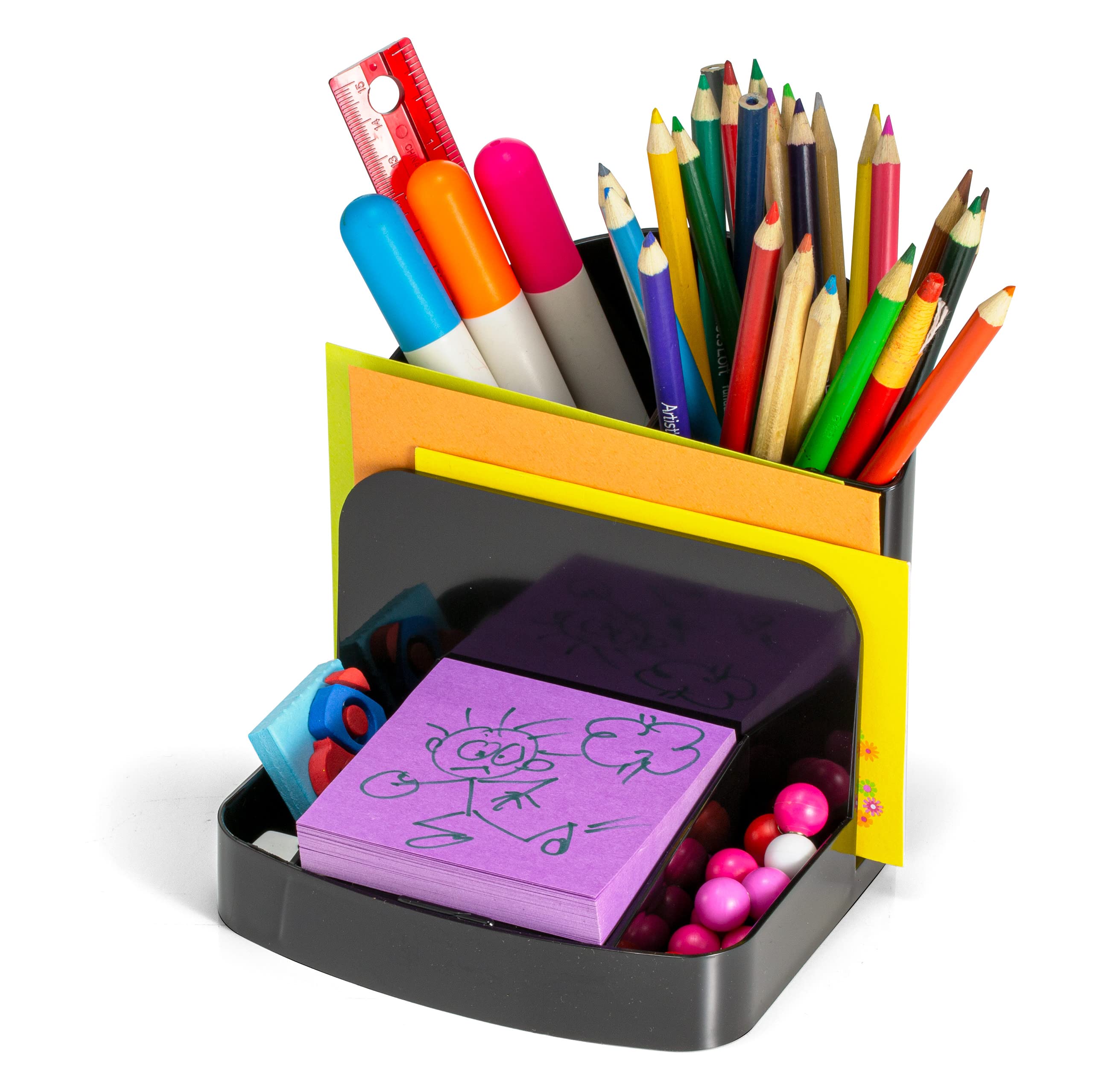 Officemate Deluxe Desk Organizer, Black, 1 Organizer (21552)