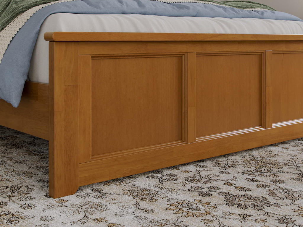 Afi, Charlotte Full Solid Wood Low Profile Platform Bed With Matching Footboard, Walnut