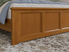 Afi, Charlotte Full Solid Wood Low Profile Platform Bed With Matching Footboard, Walnut