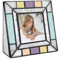 Square Picture Frames Colorful Glass 3x3 Photo Frame Table Top Blue Peach Purple Turquoise Home Decor Family Baby Gift J Devlin 