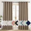 NICETOWN Burlap Vintage Open Linen Weave Flax Thermal Curtains, 100% Blackout Curtains 102 Long for Dining Room, Soundproof Wind