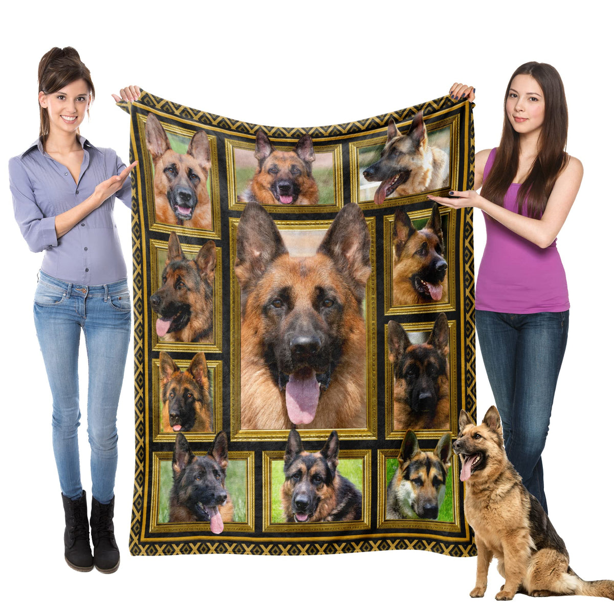 German Shepherd Blanket For Women Men Kids, German Shepherd Gifts For Dog Lover, Super Soft Fuzzy Dog Throw Blanket German Sheph