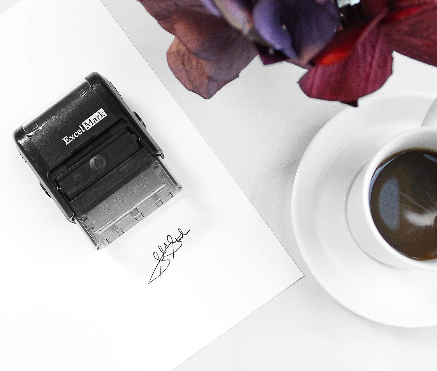 ExcelMark Custom Signature Stamp - Self Inking - Small - Black Ink