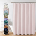 Ovzme Berry Pink Shower Curtain, Kids Bathroom Curtain 72 Inch Long, 3D Embossed Fabric Waffle Shower Curtain, Luxury Hotel Qual