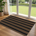 Othilic Black Tan Striped Entry Rug - 3x5 Ft Washable Indoor Outdoor Front Door Mat Outside Entrance Front Porch Mat Non-Slip Fl