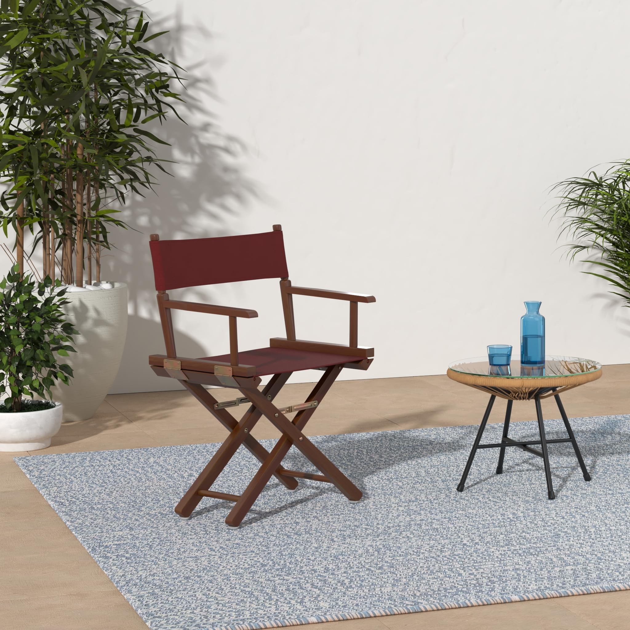 Casual Home 18&quot; Director'S Chair Honey Oak Frame With Burgundy Canvas