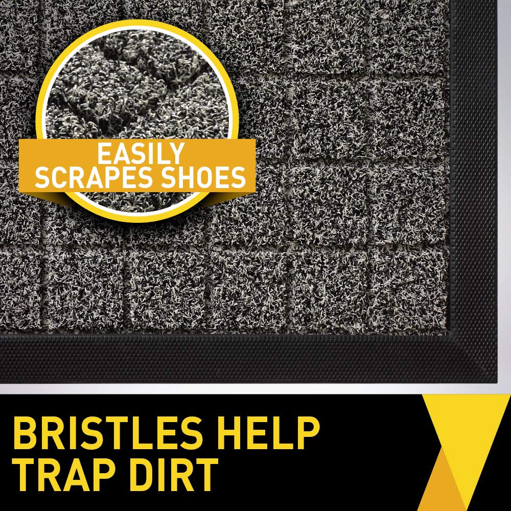 Grip Master Durable Rubber Door Mat, Waterproof, And Entry, Heavy Duty Utility Mats, For Front Door And Garage Floor Entrance, L