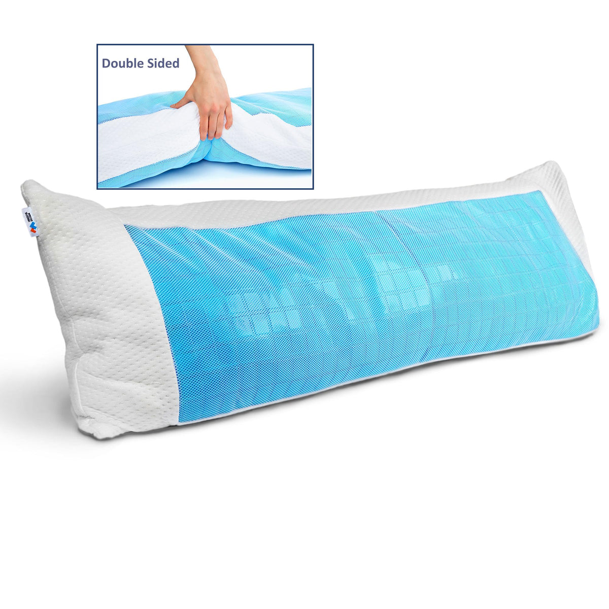 Mindful Design Cooling Memory Foam Body Pillow - Extra Firm Full Shredded Memory Foam Body Pillow W/Cooling Gel, Support And Com