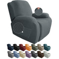 Jiviner Oversized Recliner Chair Covers 4 Piece Stretch Lazy Boy Recliner Sofa Slipcover Jacquard Large Recliner Covers With Elastic Bottom Soft Furniture Protector (Xl Recliner,Light Gray)