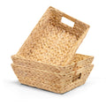 M4DECOR 3Pack Water Hyacinth Trapezoid Wicker Storage Baskets, 14