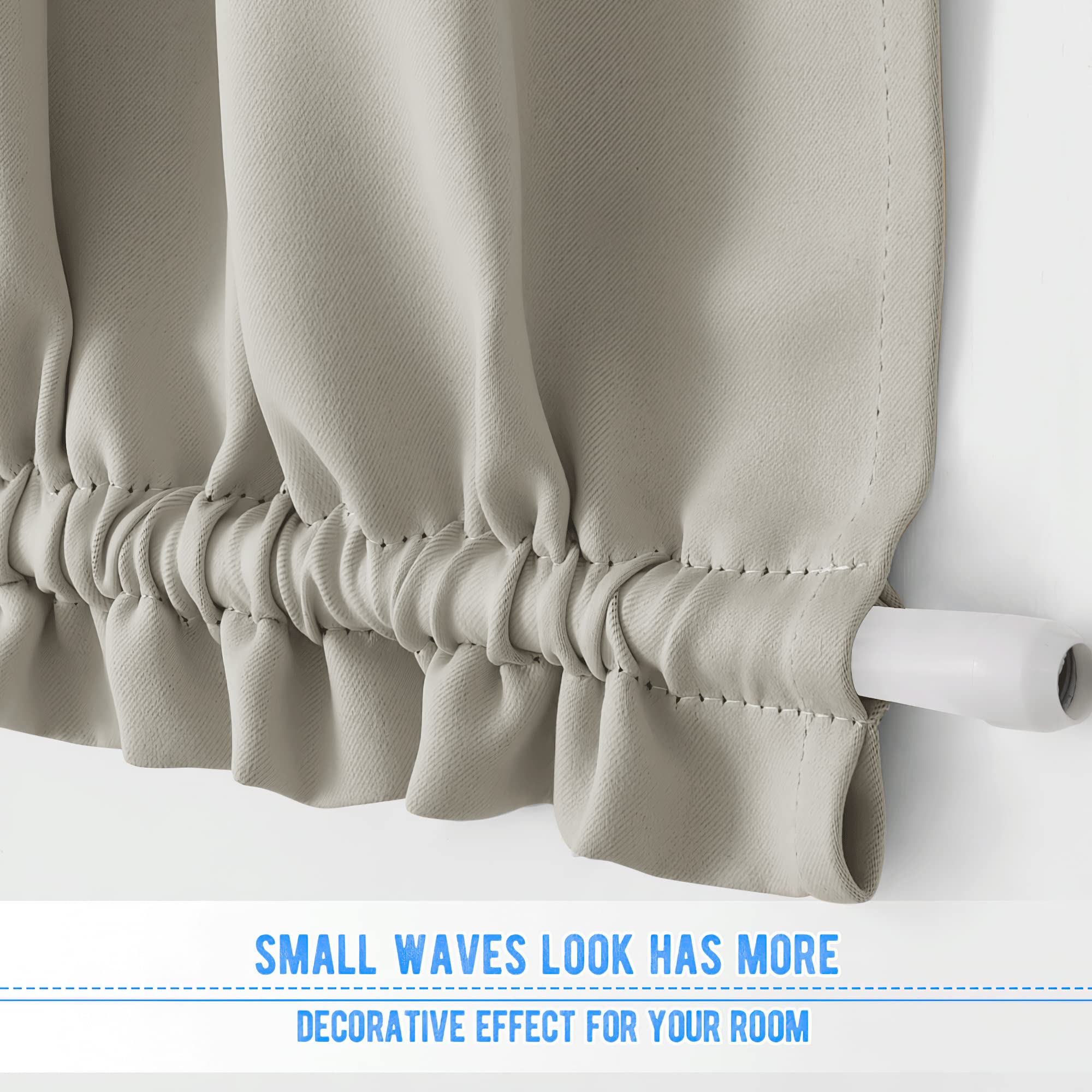 Nicetown Door Curtains - Privacy Blackout French Door Curtains, 25 X 72 Inch Thermal Insulated Storm Drapes For Glass Window, Thermal Insulated Shade For Bedroom, 1 Panel, Natural