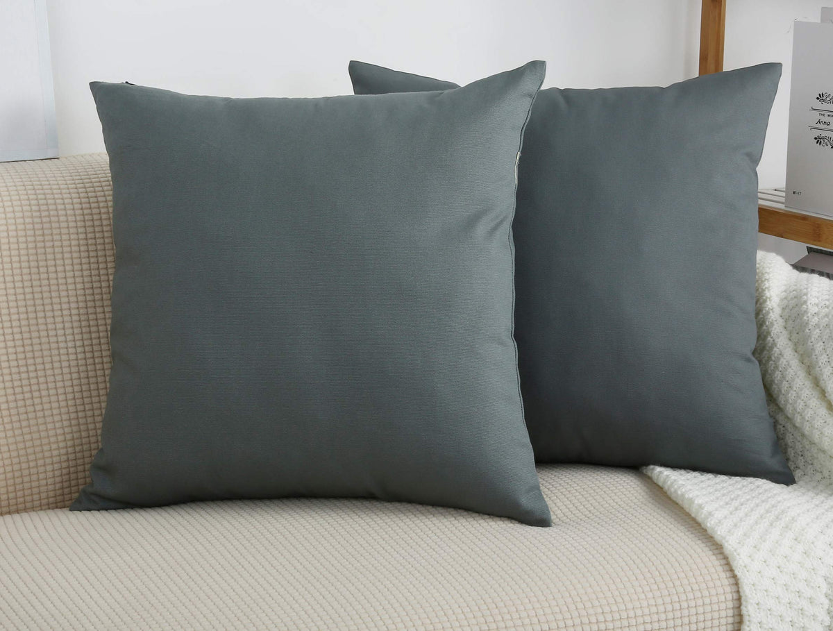 Tangdepot Handmade Decorative Solid 100% Cotton Canvas Throw Pillow Covers/Pillow Shams, (26' X26' , Steel Grey, 1 Count (Pack
