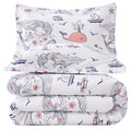 Jsd Mermaid Comforter Set Queen Size, 3 Piece Girls Ocean Theme Printed Comforter With Pillow Shams Machine Washable