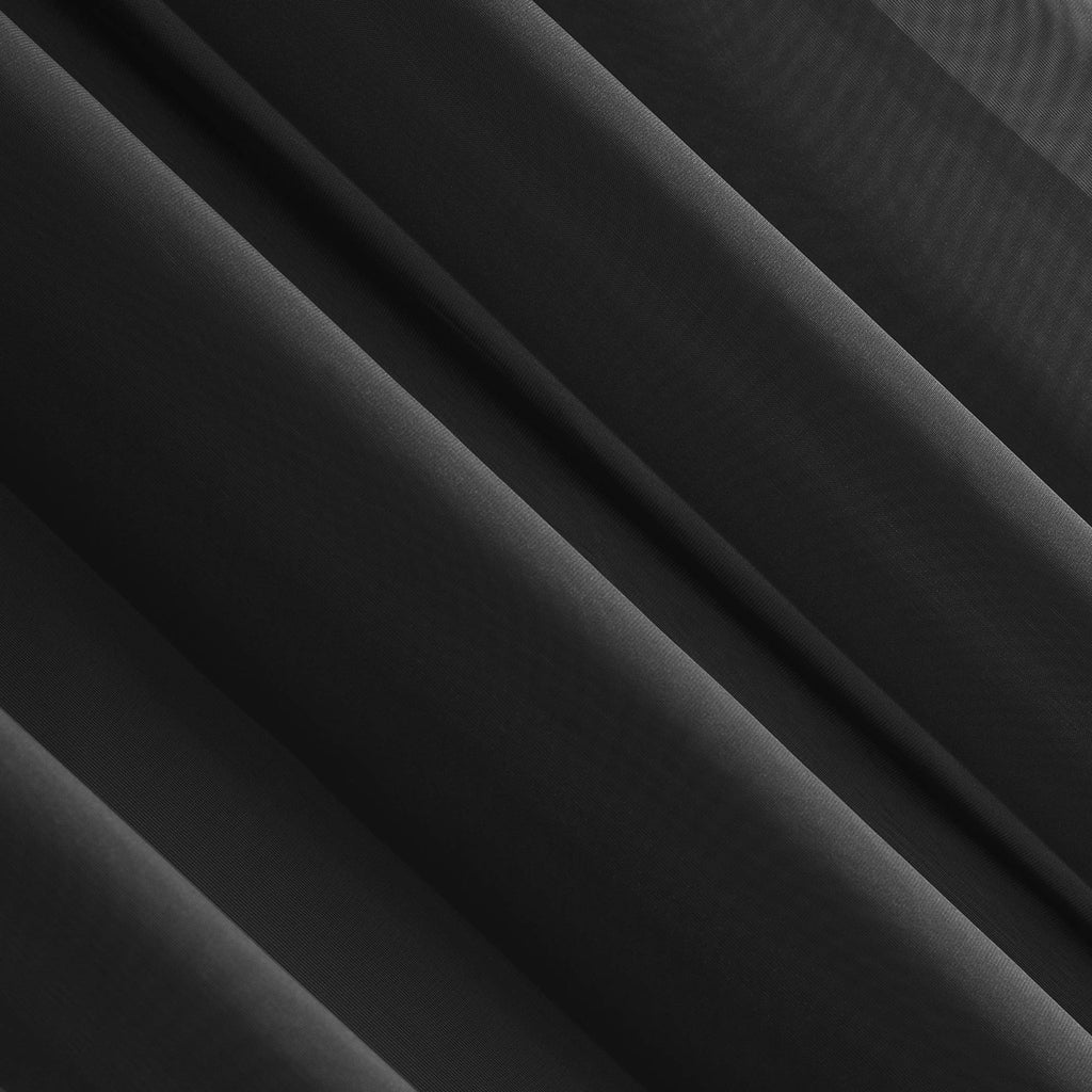 No. 918 53566 Emily Sheer Voile Rod Pocket Curtain Panel, 59'' X 95'', Black