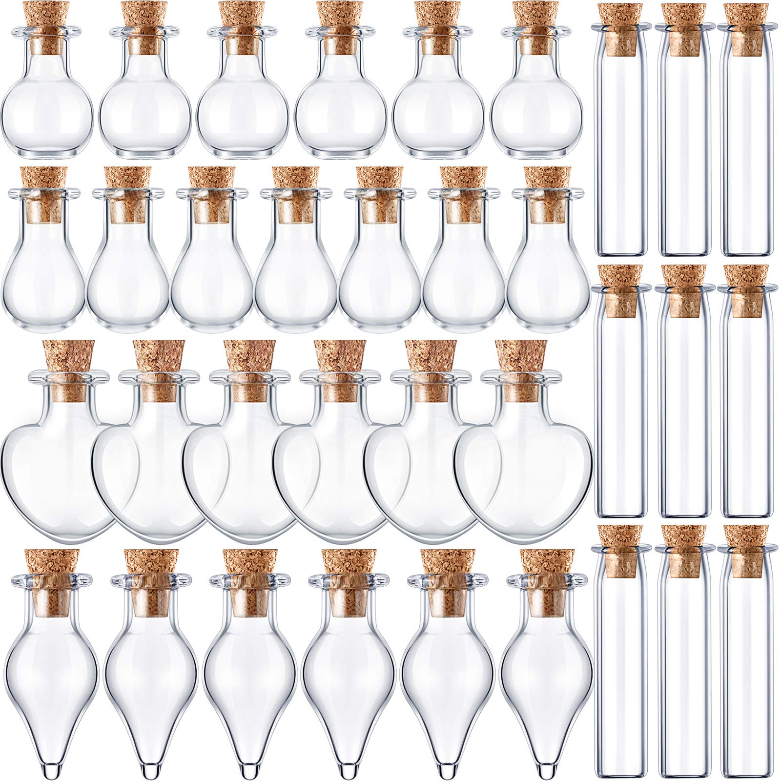 50 Pieces Mini Glass Bottles Jars with Cork Stoppers Tiny Cork Glass Bottles Small Wishing Bottles Message Bottle DIY Decoration