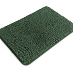 PureSwan Hunter Green Bathroom Rugs - Absorbent and Washable Bath Mat, Non-Slip, Thick Soft Chenille Bath Rugs for Bathroom Floo