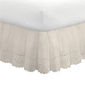 FRESH IDEAS Eyelet Bed Skirt Dust Ruffle Embroidered Details, Classic 14    drop length Gathered Styling, California King, Ivory