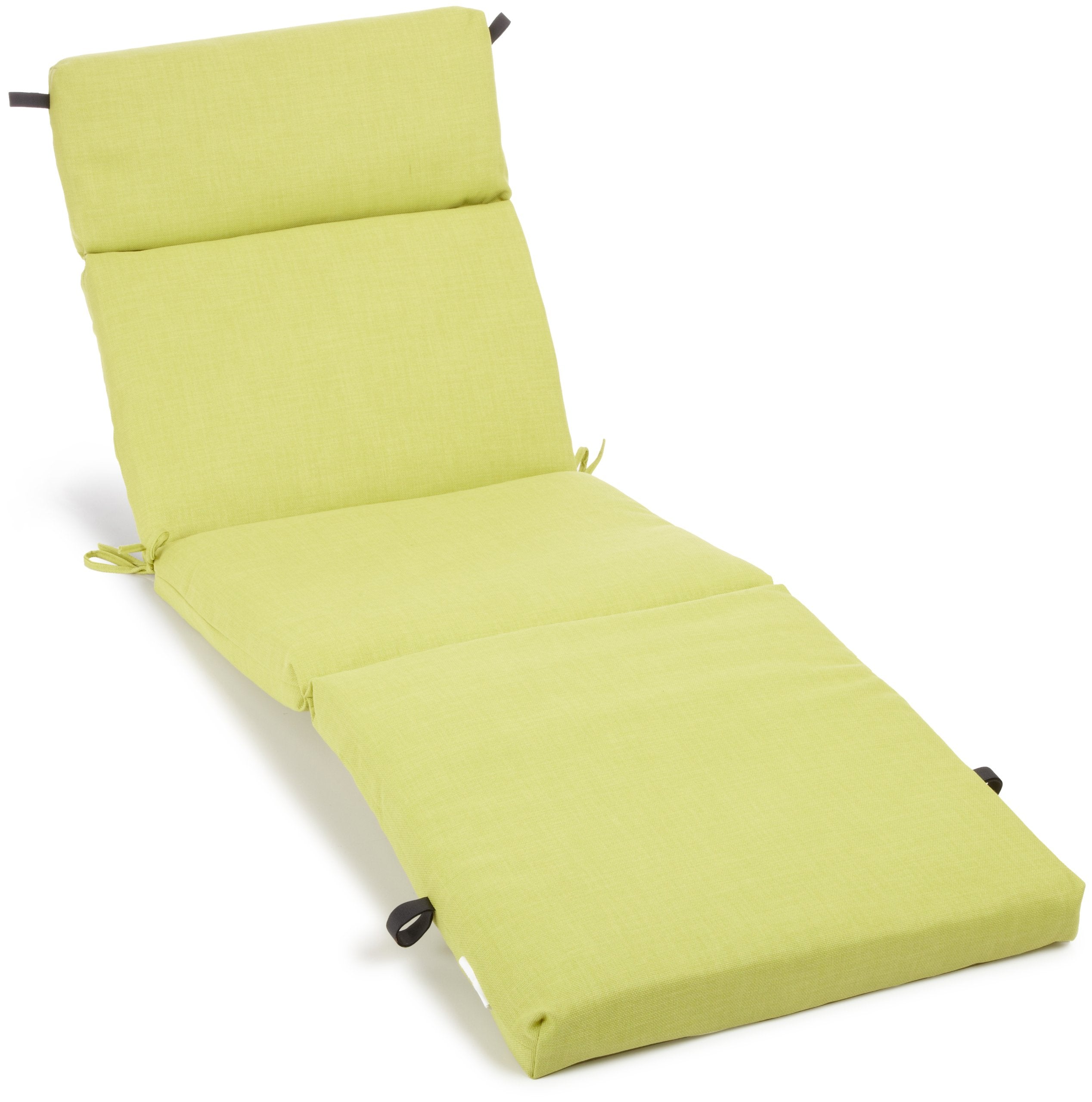 Blazing Needles Outdoor Spun Poly 24-Inch by 72-Inch by 3-1/2-Inch All Weather UV Resistant Zippered Chaise Lounge Cushion, Lime