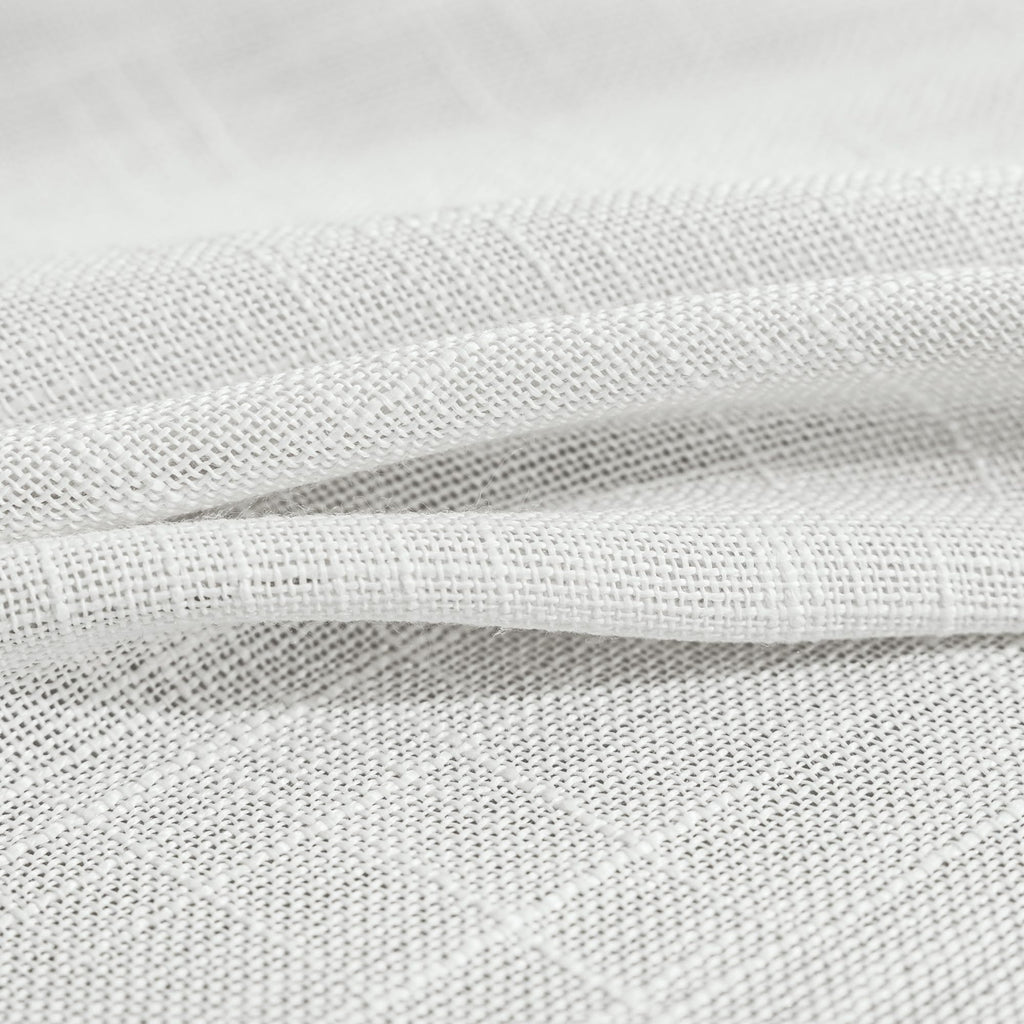 Fmfunctex Linen Semi Sheer Curtains 45 Inch Length For Bedroom Living Room, White Curtain Panels Sheer Linen Textured Window Dra