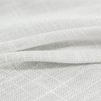 Fmfunctex Linen Semi Sheer White Curtains For Bedroom Living Room, Curtain Panels 63 Inch Length Sheer Linen Textured Window Dra