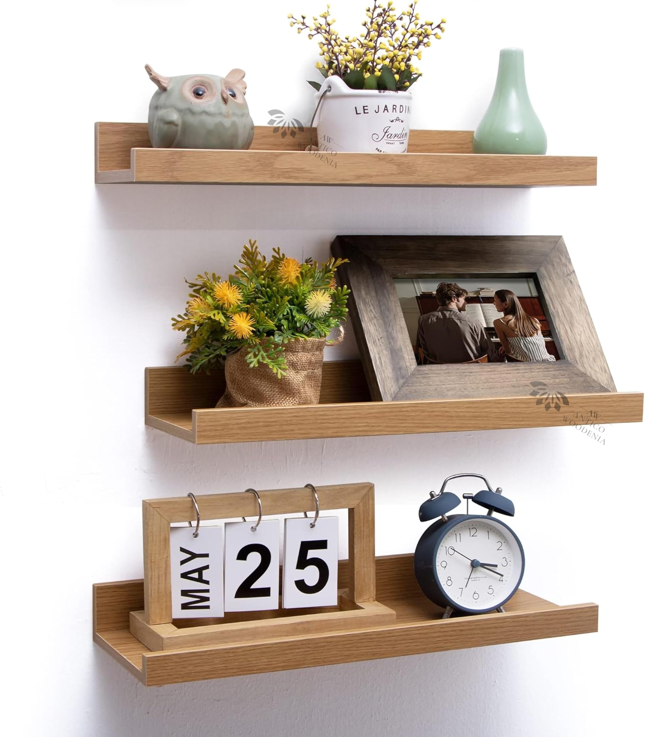 ANTICO WOODENIA Wooden Ledge Floating Wall Shelf| Wall Mount| Wall Rack| Wall Bracket for Home and Office Decor | Big Mounted Ca