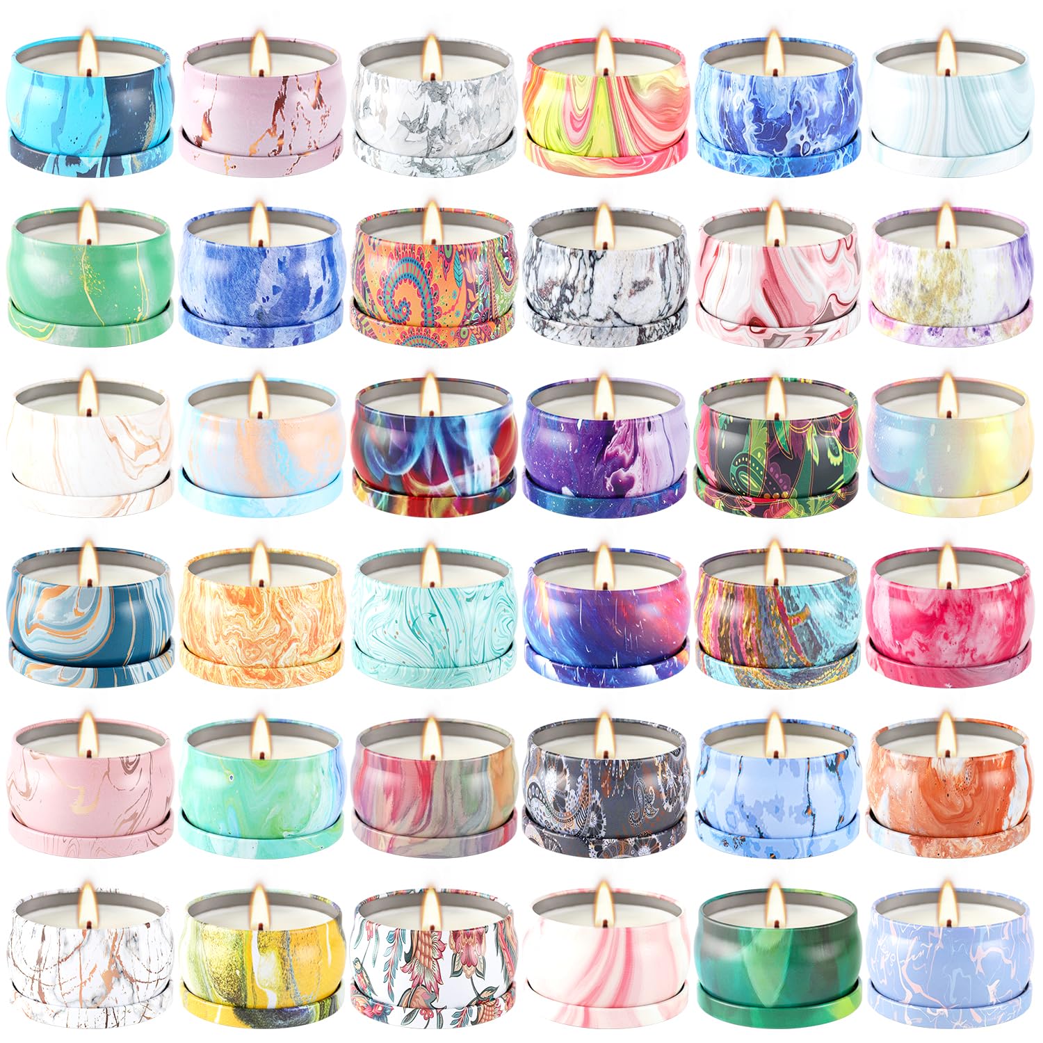 Scented Candles Gift Set 2.5 oz  36 Pack, Soy Wax Aromatherapy Candles for Home, Travel Tin Candles for Yoga Sleep Relax Body