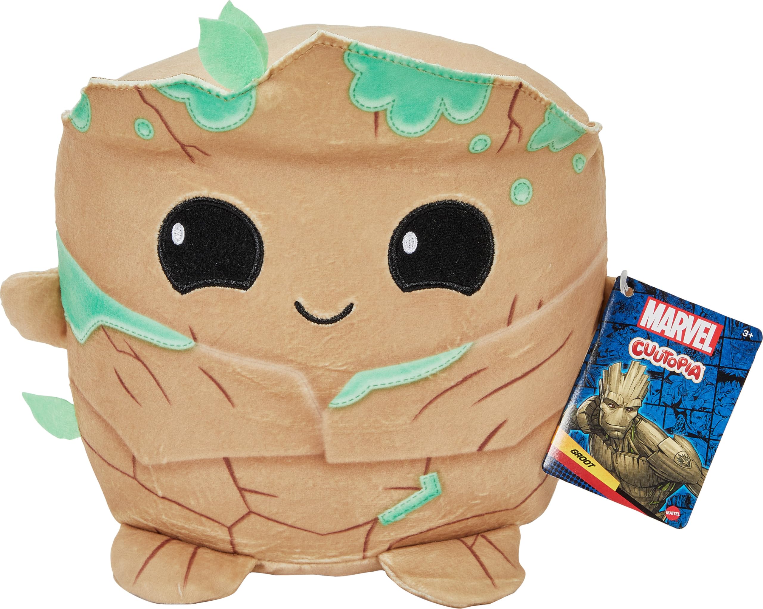 Mattel Marvel Cuutopia Plush Figure, 10-inch Groot Soft Rounded Pillow Doll, Collectible Toy Inspired by the Fan-Favorite Charac