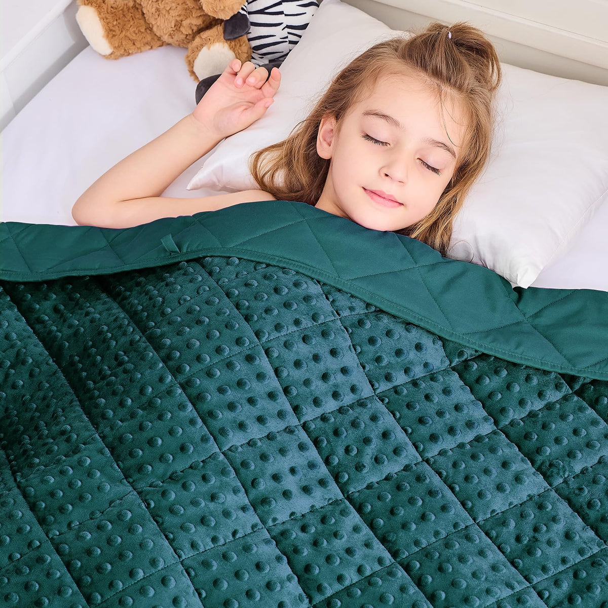 Yescool Weighted Blanket Kids 5 Lb Christmas Green Warm Weighted Throw Blanket Minky Plush Heavy Blanket Microfiber Small Fleece