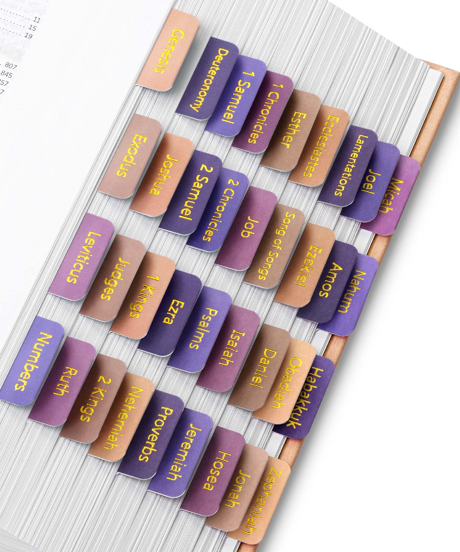 Mr. Pen- Bible Tabs, 75 Tabs, Lavender Fields, Gold Foil Lettering, Laminated Bible Tabs For Women And Men, Bible Tabs For Study