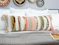 Panod Boho Long Lumbar Throw Pillow Cover 14 X 36 Orange, Chenille Morocan Extra Long Pillow Case Cover, Decorative Long Pillow