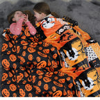 Halloween Blanket Throw: Patchwork Decor Witch Jack O Lantern On Soft Velvet Fleece For Sofa Bed Couch Chair For Adults Kids