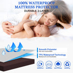 Sufdari King Size Mattress Protector,Waterproof Mattress Protector,Fitted Sheet Style Mattress Cover With 18' Deep Pocket,Washable And Comfortable-Chocolate,King