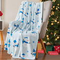 Serafina Home Winter Christmas Holiday Fleece Throw Blanket: Snowman Snowmen Design, Velvety Soft, Durable Accent for Bed or Cou