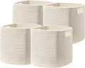 UBBCARE Set of 4 Storage Basket-12 X 12 X 12 in, Cotton Rope Baskets for Shelves, Toys, Book, Cube Storage Bins with Handles, Wo