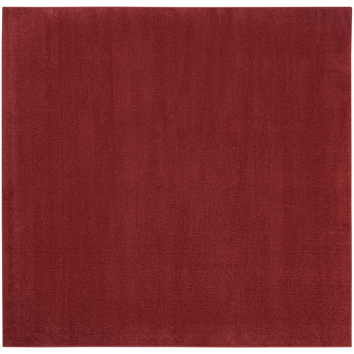 Nourison Essentials Indoor/Outdoor Brick Red 7' X Square Area Rug, Easy Cleaning, Non Shedding, Bed Room, Living Room, Dining Ro